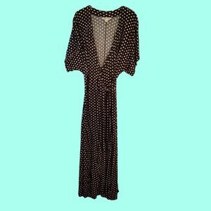 Whistles Wrap Dress Women's Size 8 Elephant Print 100% Viscose Dark Navy Blue